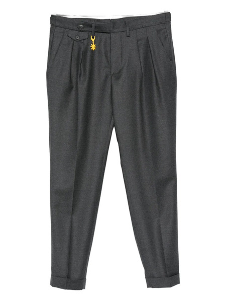  Manuel Ritz Double-pleat Flannel Trousers - Grey 