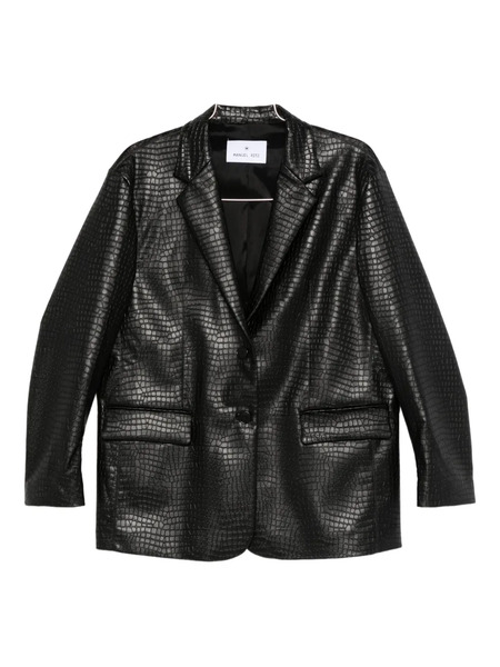  Manuel Ritz Faux-leather Blazer - Black 