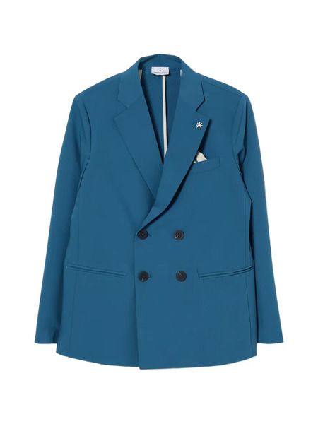  Manuel Ritz Kids Double-breasted Blazer - Blue 