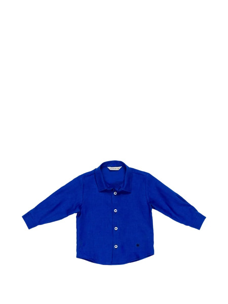  Manuel Ritz Kids Logo-embroidered Shirt - Blue 