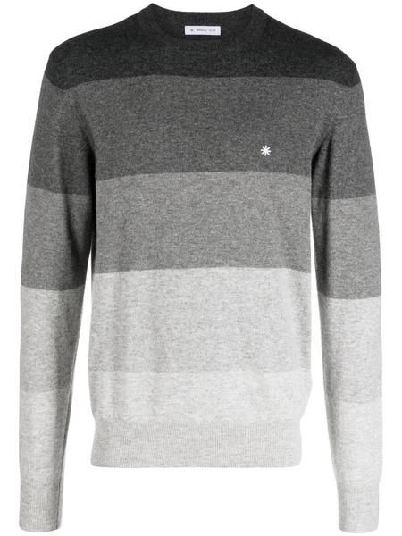  Manuel Ritz Logo-embroidered Knitted Jumper - Grey 