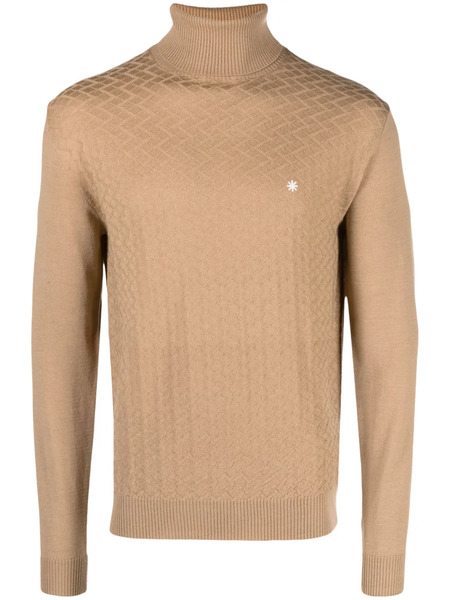  Manuel Ritz Logo-embroidered Wool Jumper - Brown 