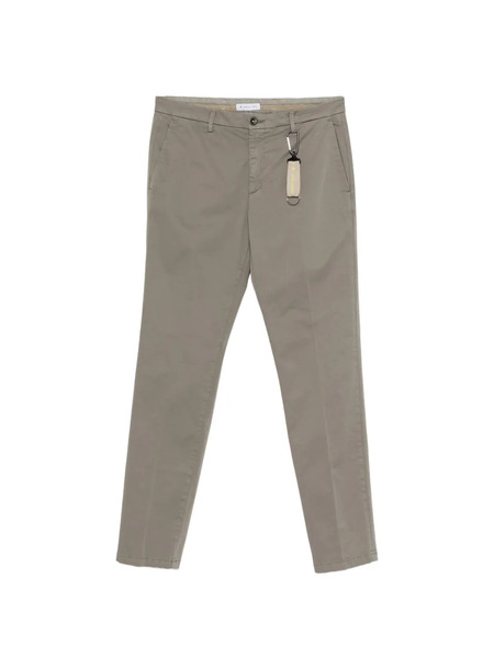  Manuel Ritz Logo-patch Belt-loop Trousers - Brown 