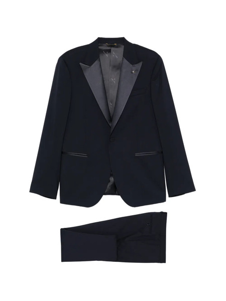  Manuel Ritz Long-sleeve Pocket Suit - Blue 