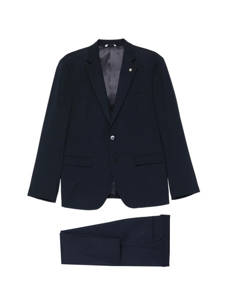  Manuel Ritz Long-sleeve Pocket Suit - Blue 