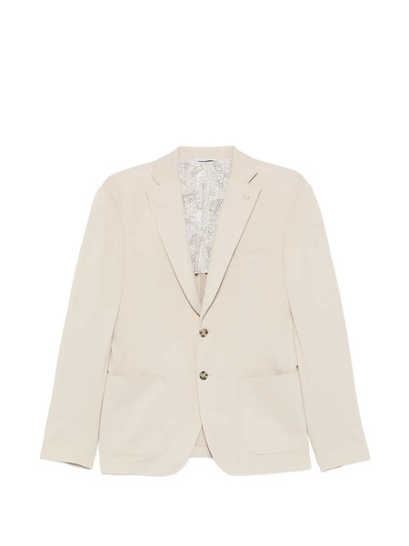  Manuel Ritz Notched-lapel Cotton Blazer - Neutrals 