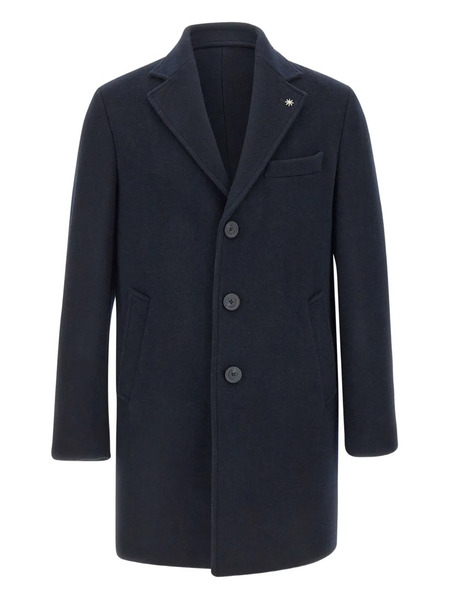  Manuel Ritz Notched Lapel Three-button Coat - Blue 