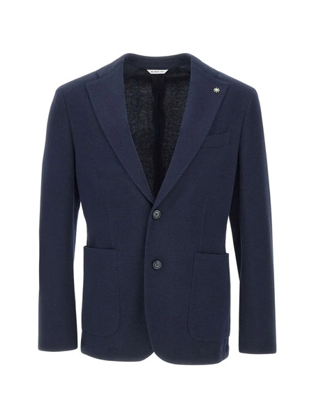  Manuel Ritz Patch-pocket Single-breasted Blazer - Blue 