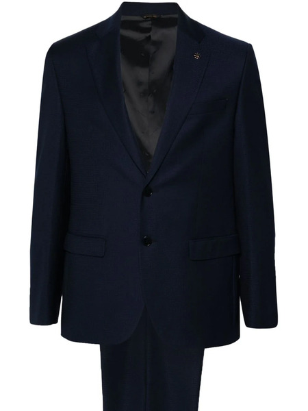  Manuel Ritz Patterned-jacquard Suit - Blue 