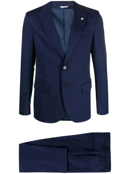  Manuel Ritz Peak-lapels Single-breasted Suit - Blue 