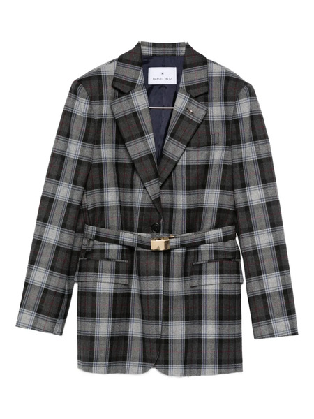  Manuel Ritz Prince Of Wales-check Blazer - Grey 