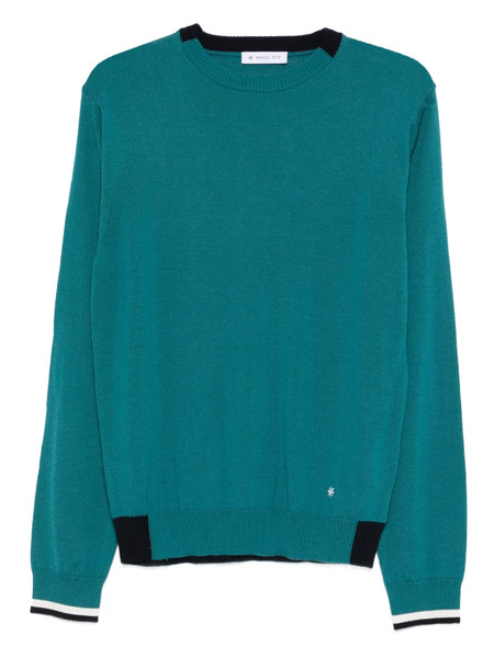  Manuel Ritz Ribbed Crewneck Sweater - Green 