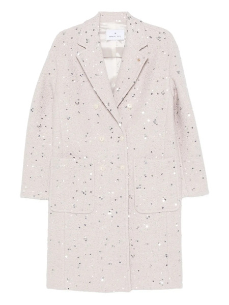  Manuel Ritz Sequin-embellished Coat - Neutrals 