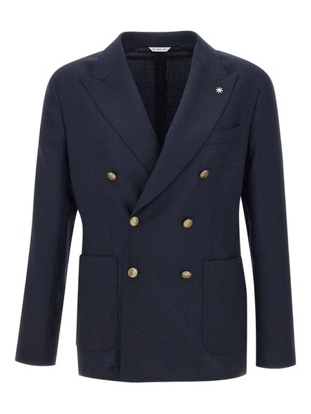  Manuel Ritz X Marzotto Wool Blazer - Blue 