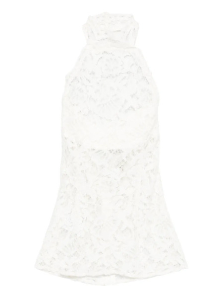  Manurí Cherie Lace High-neck Top - White 