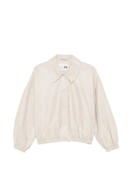  Manzoni 24 Button-fastening Leather Jacket - Neutrals 