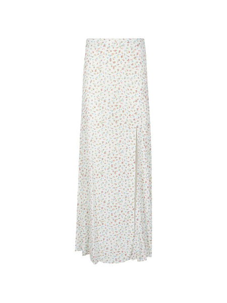  Mar De Margaritas Floral-pattern Split Skirt - White 