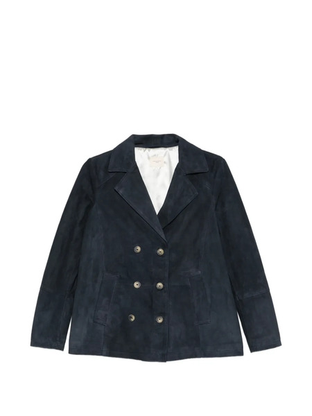  Mara Bini Double-breasted Suede Blazer - Blue 