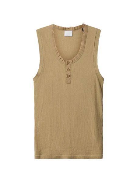  Marant Denice Ribbed Frayed Tank Top - Neutrals 