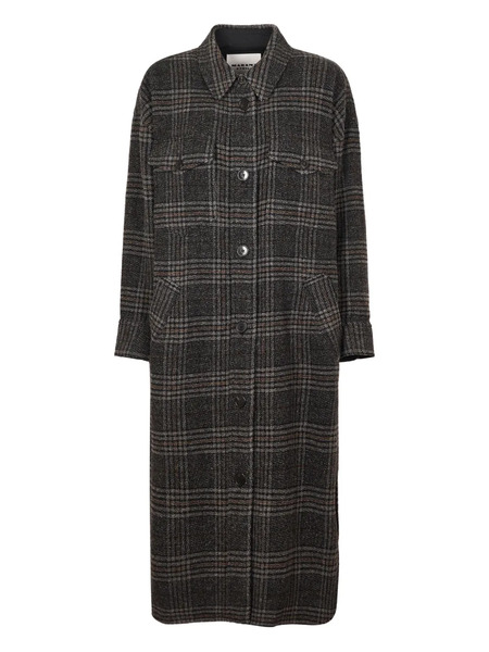  Marant étoile Checked Buttoned Coat - Grey 
