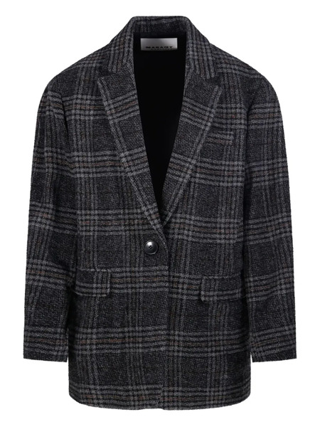  Marant étoile Checked Single-breasted Blazer - Grey 