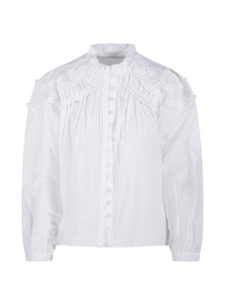  Marant étoile Christa Ruffled Button Shirt - White 