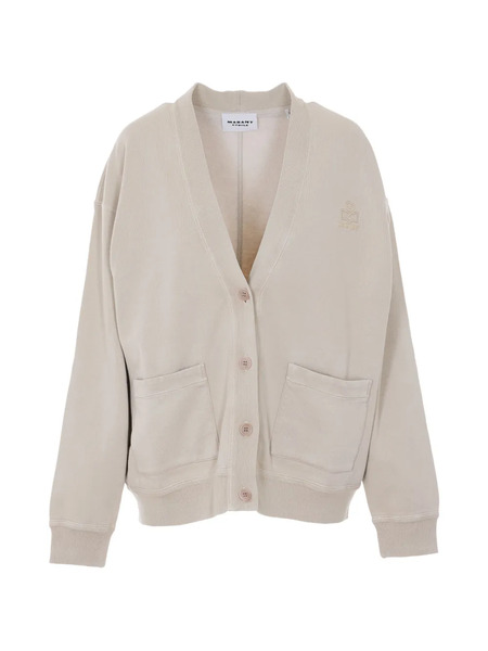  Marant étoile Embroidered V-neck Cardigan - Neutrals 
