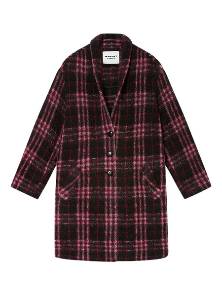  Marant étoile Gabriel Checked Single-breasted Coat - Black 