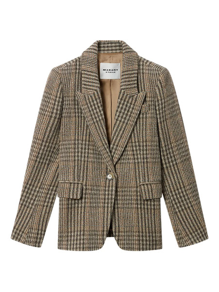  Marant étoile Kerstin Checked Blazer - Brown 