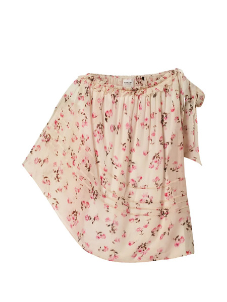  Marant étoile Loeva Floral-pattern One-shoulder Blouse - Neutrals 