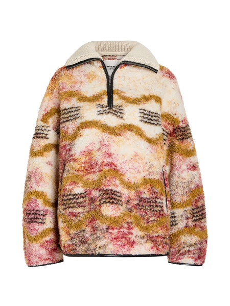  Marant étoile Marner Patterned Fleece Top - Neutrals 