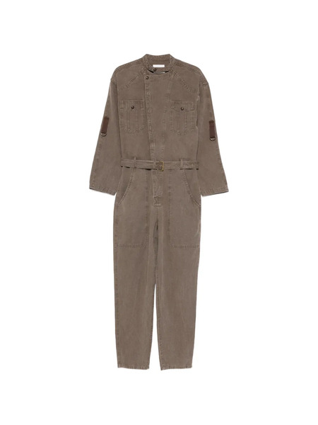  Marant étoile Nessime Buttoned Belted Jumpsuit - Brown 