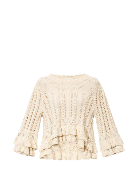  Marant étoile Norma Ruffled Pullover - Neutrals 