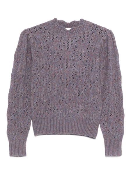  Marant étoile Puff-sleeve Open-knit Sweater - Purple 