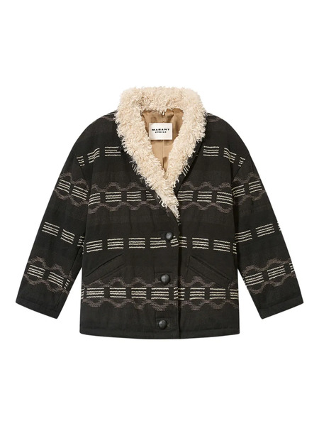  Marant étoile Qayla Patterned Button Jacket - Black 
