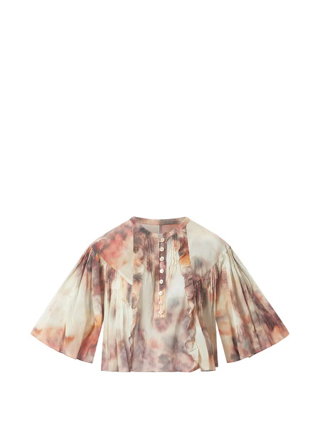  Marant étoile Veelia Ruffled Buttoned Blouse - Neutrals 