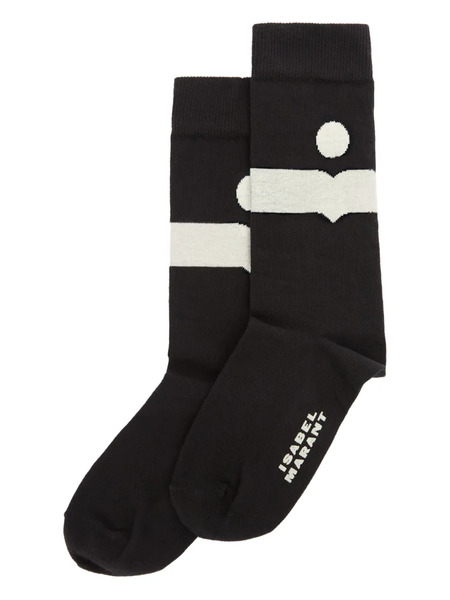  Marant Nesson Stripe Graphic Socks - Black 