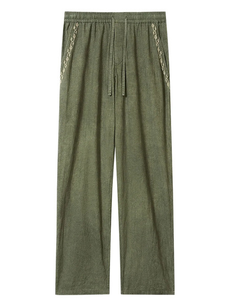  Marant Zabel Drawstring Embroidered Trousers - Green 