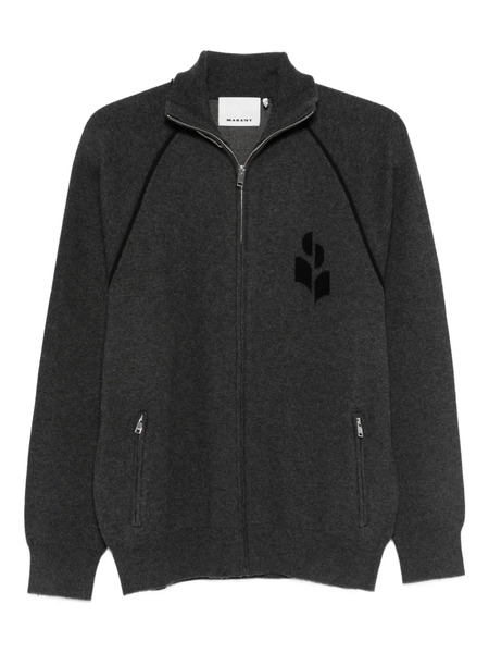  Marant Zip-up Logo Sweater - Grey 