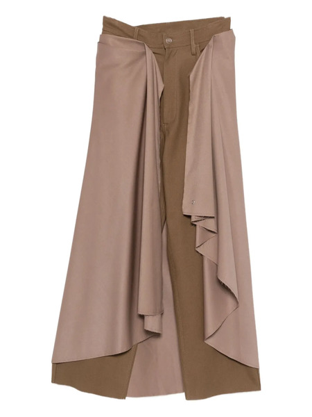  Marbell Erin Draped Panel Trousers - Brown 