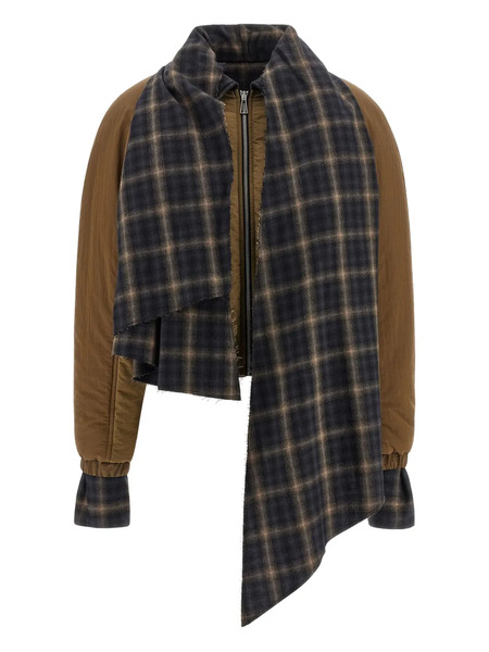  Marbell Kristen Padded Check-detail Jacket - Brown 