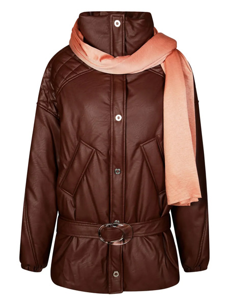  Marbell Quilted Belted Coat - Brown 