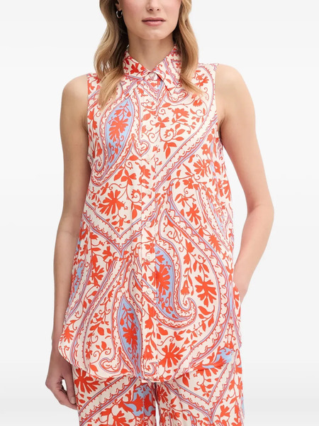 Marc Aurel Collared Patterned Top - Neutrals 