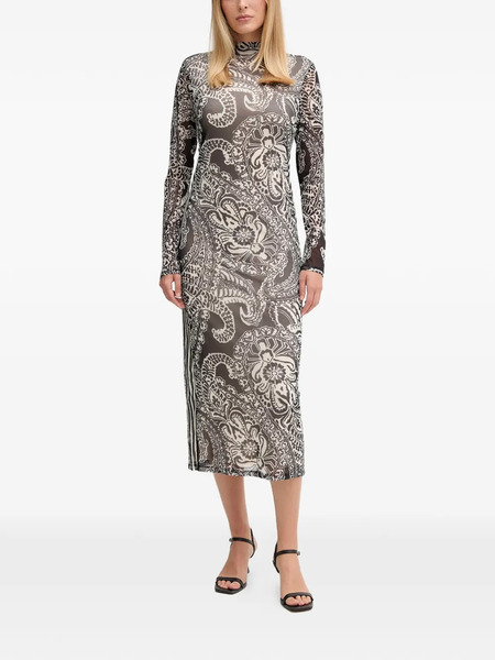  Marc Aurel Patterned Midi Dress - Black 