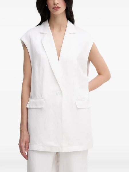  Marc Aurel Sleeveless Single-breasted Blazer - White 