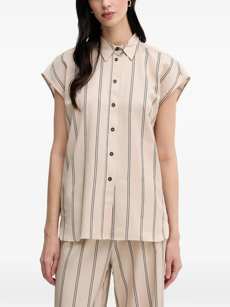  Marc Aurel Striped Buttoned Top - Neutrals 