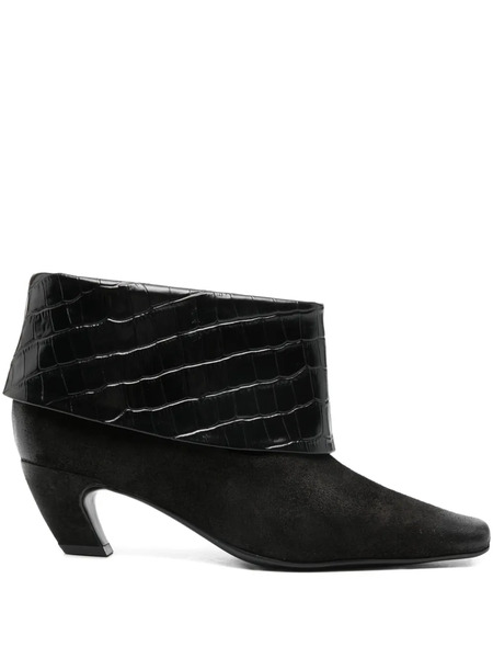  Marc Ellis 55mm Croc Embossed Boots - Black 