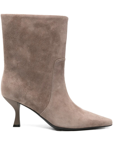  Marc Ellis 70mm Pointed Leather Boots - Neutrals 