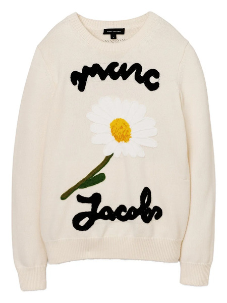  Marc Jacobs Daisy-jacquard Crew-neck Sweater - Neutrals 
