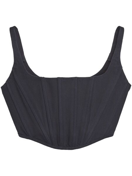  Marc Jacobs Denim Bustier Top - Black 